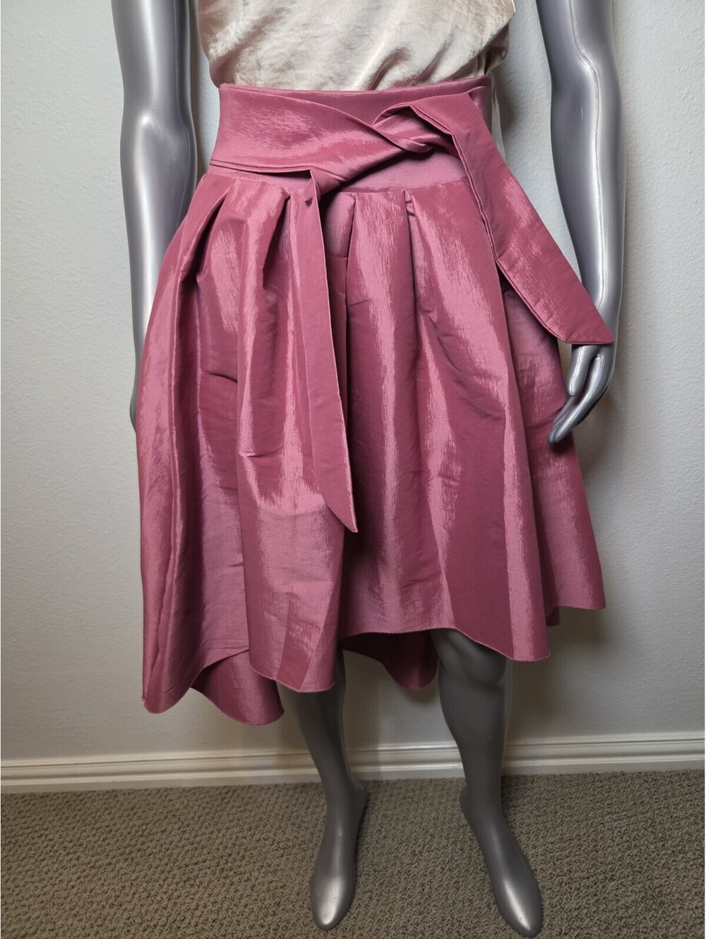 Boutique 5IVE Holiday High Low Hem Asymmetric Tie Sash Midi Skirt M - Picture 2 of 8